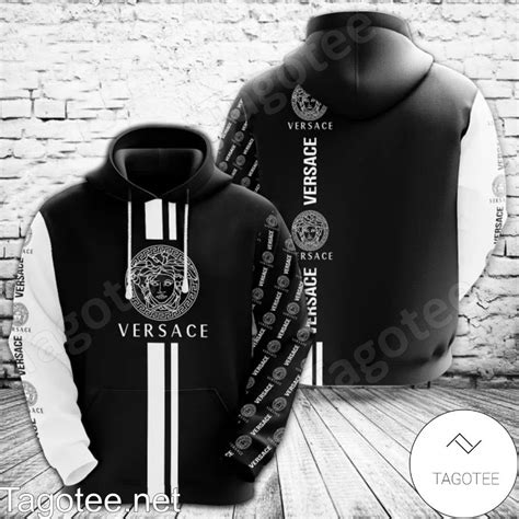 versace black and white hoodie|Versace hoodie women.